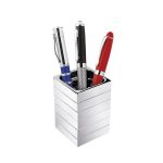 P&D Portapenne Snodato in Metallo Cromato